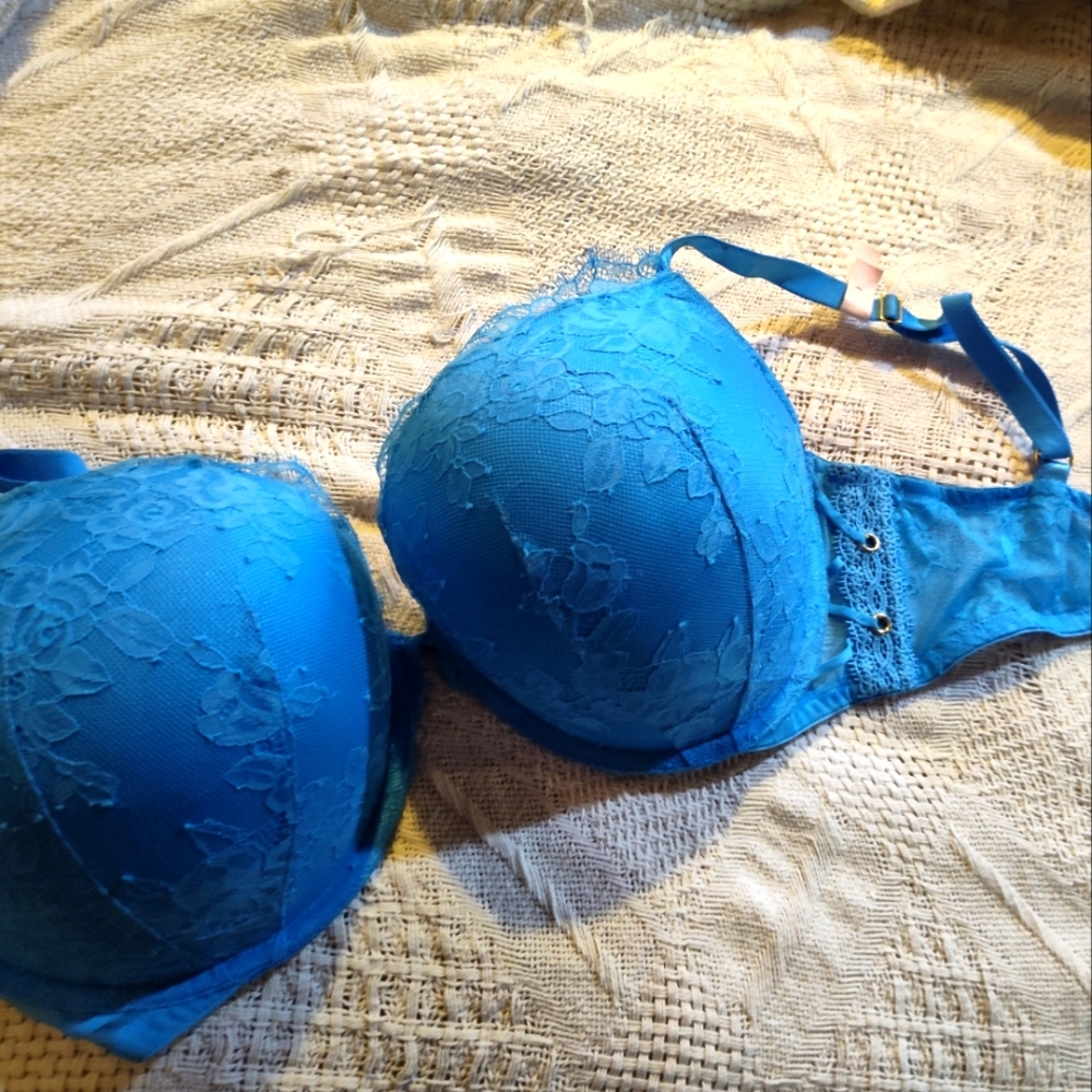 Victoria's secret very sexy plunge 38D bra blue lace